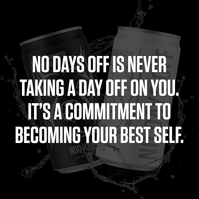 NO DAYS OFF Premium Water - 24 Pack, 8.4 fl oz, Still - 8.1 pH Alkaline Water, Ultra-Purified Reverse Osmosis with Electrolytes & Minerals - Calcium, Magnesium, Potassium - On-the-Go and Bulk Size