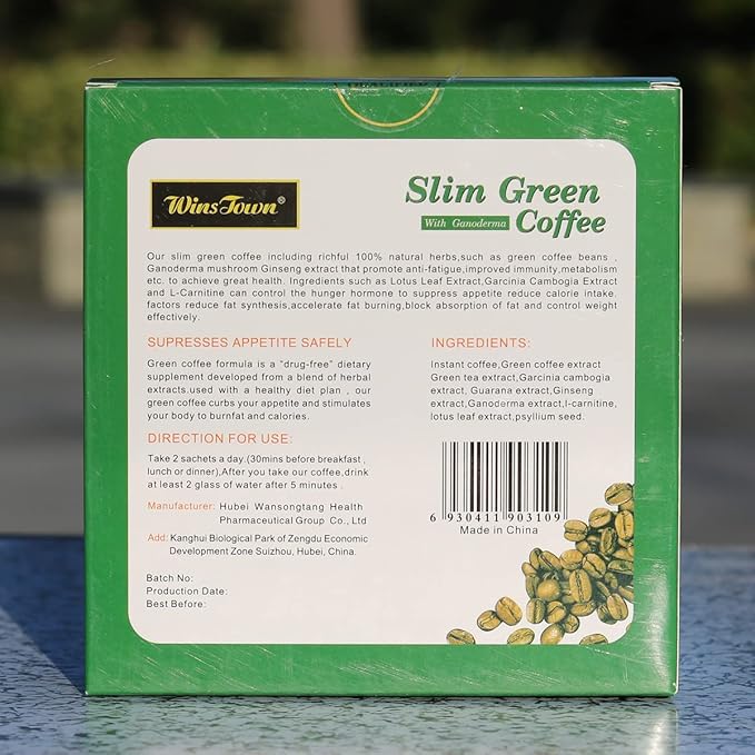 Premium Green Coffee with Ganoderma & Herbal Extracts - Energizing Instant Coffee Blend for Metabolism & Antioxidant Support, 18 Sachets