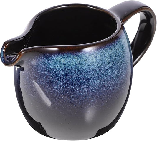 ABOOFAN Mini Ceramic Creamer Pitcher Cream Jugs Sauce Dispenser Porcelain Creamers Jug for Coffee Tea Milk Jam Sauces blue