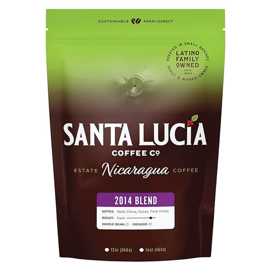 Santa Lucia Coffee - 2014 Nicaraguan Roast Coffee - Rich in Minerals - Low Acididity - Natural Sweetness - Strong & Bold Flavor - Subtle Undertones & Smoothness - Ground - 16oz. (Pack of 1)
