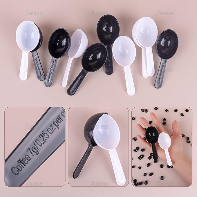 AUEAR, 10 Pack Tablespoon Coffee Scoop Plastic Measuring for Fruit Powder Seed Spices