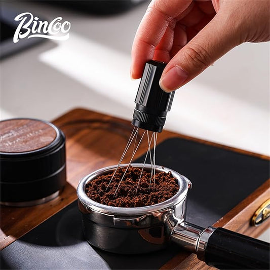 Bincoo Espresso Stirrer-Coffee Distribution Tool with 8 SUS304 Needles,Adjustable Needle WDT Tool with ABS Body,Espresso Distribution Tool (White)
