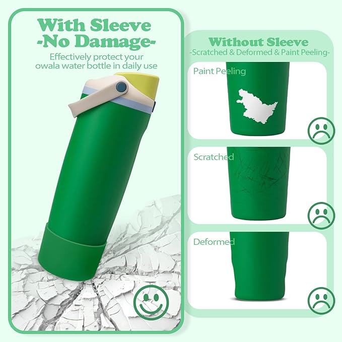 Silicone Boot for Owala 30oz & 40oz FreeSip Sway Bottles & Tumblers - Non-Slip, Scratch-Resistant, Stability Enhancer, Available in 12 Colors (Putting Green)