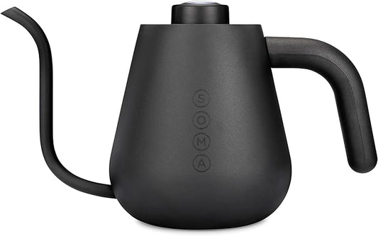 Soma Stainless Steel Gooseneck Coffee & Tea Kettle, Black, 1 Liter, Stovetop
