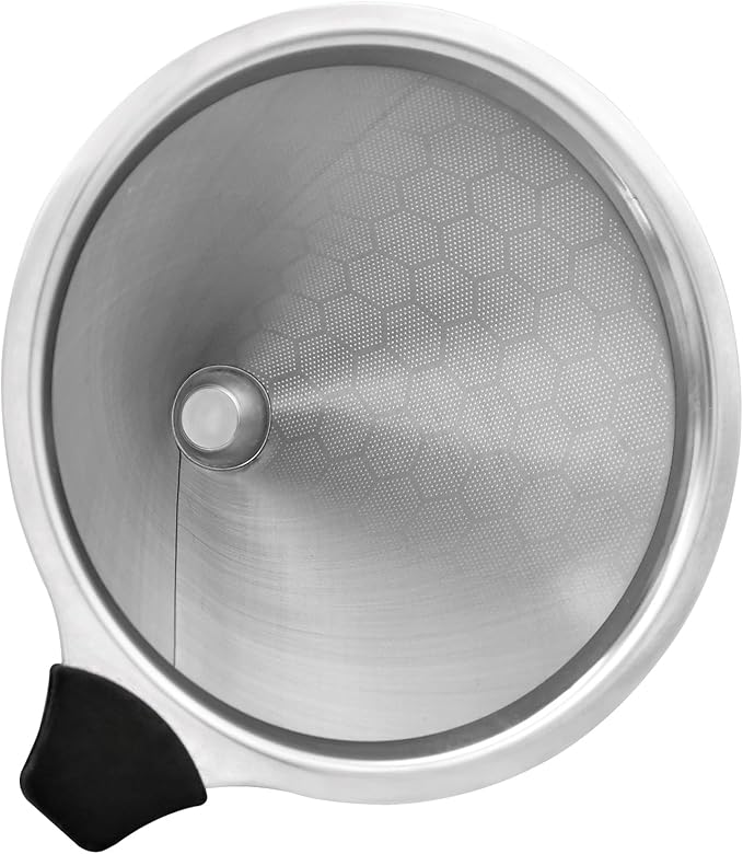 GLMMIR Pour Over Coffee Filter Compatible with Chemex 6/8/10 Cups & Hario V60 02 03, Reusable Stainless Steel Metal Cone Slow Drip Coffee Filter, Coffees Pour Over Dripper Filters