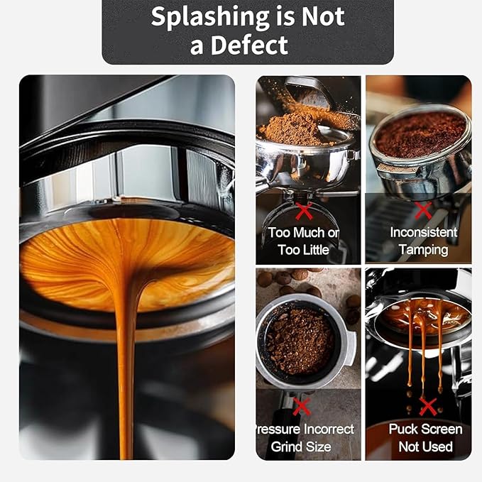 51mm Bottomless Portafilter Compatible for Cappuccino Machine and Mr.Coffee Espresso,CASABREWS Espresso Machine (CM5418, 3700 series),3 ears with Prongs Thickness 4mm Comes with filter basket