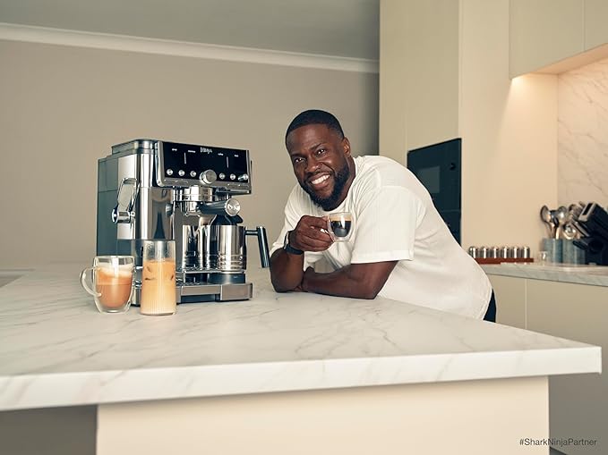 Ninja Luxe Cafe Premier Series, Espresso Machine, Drip Coffee, Rapid Cold Brew, Integrated Grinder, Hands-Free Frother, with Knock Box, Water Filter, Cleaning Tablets, Descaler, ES601GM