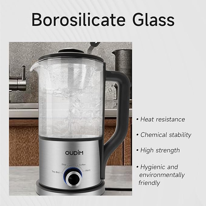 Drip Electric Coffee Maker, Electric Kettle, Watering Extracts, 600 Watts, 1.2L, BPA-free, Tea Free Kettle Coffee Press, Glass and Stainless Steel, Coffee Maker, Tea Kettle