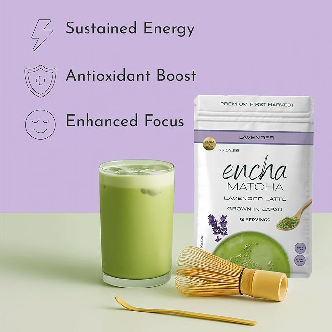 Encha Matcha Latte Powder - Lavender Matcha Powder - First Harvest - Premium Japanese Macha - 60g / 2.12oz