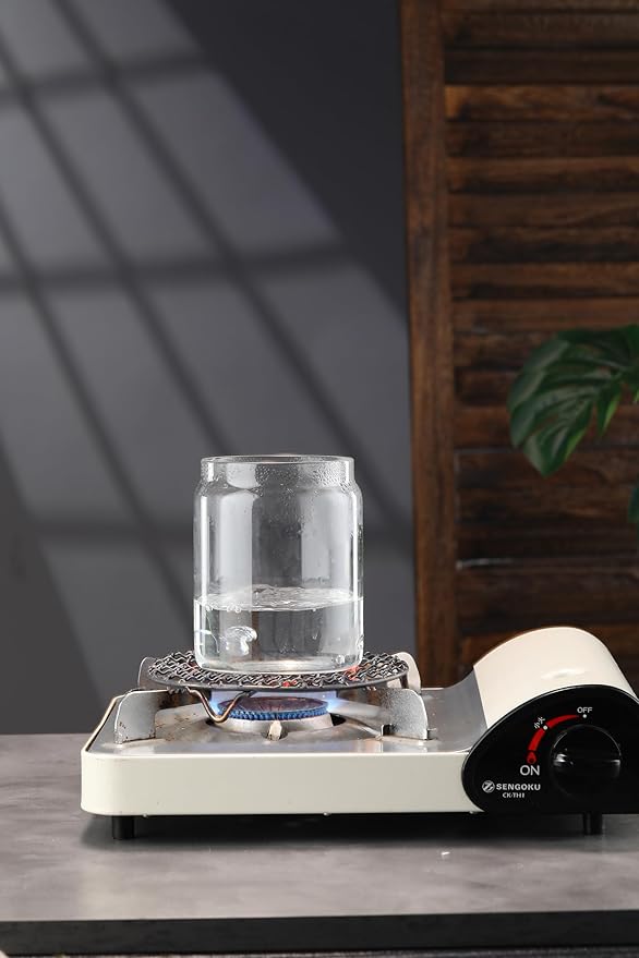 LOEZ Coffee Bean Storage Container Airtight, Lid Sealed with Press-Down Vacuum, Borosilicate Glass Coffee Canister for Ground Coffee, Tea, Beans, Spices (2 x Small - Gray)