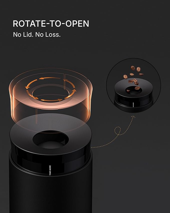 TIMEMORE Portable Conical Burr Coffee Grinder, Electric Coffee Grinder with 30 Settings, Auto-Stop & Compact Design for Home & Outdoor Use - Whirly 01S, Black