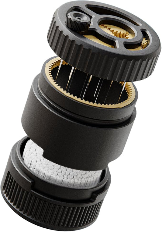 Spirographic Planetary Gear Spinning Espresso WDT Tool, Espresso Needle Stirrer, Espresso Distribution Tool For 58/54/53/51MM Portafilter Baskets (Silver and Black, 58mm)