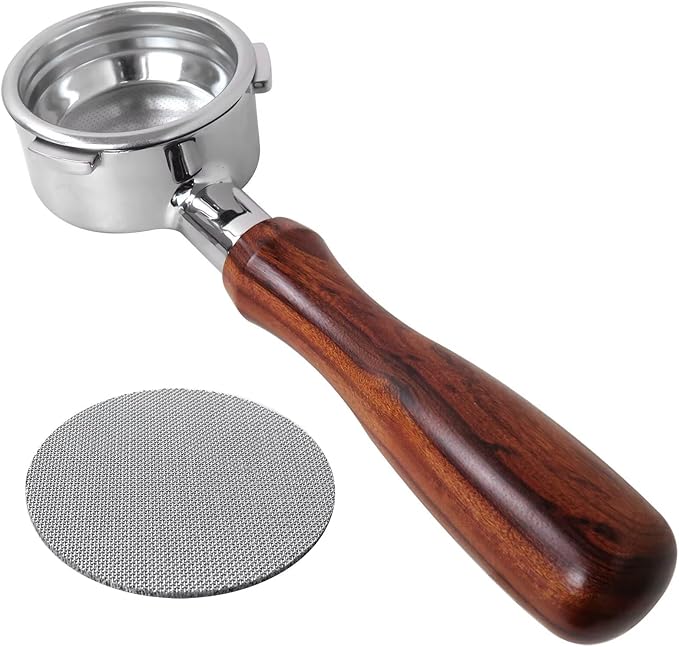 Upgraded 58mm Bottomless Portafilter with 3 Ears, Espresso Portafilter with Filter Basket and Puck Screen, Fit for CAS-ABREWS 5700 Series, for Café Bellissimo Semi Automatic