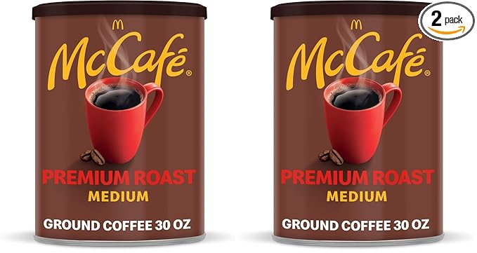 McCafe Premium Roast, Medium Roast Ground Coffee, 30 oz Canister (Pack of 2)