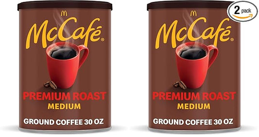 McCafe Premium Roast, Medium Roast Ground Coffee, 30 oz Canister (Pack of 2)