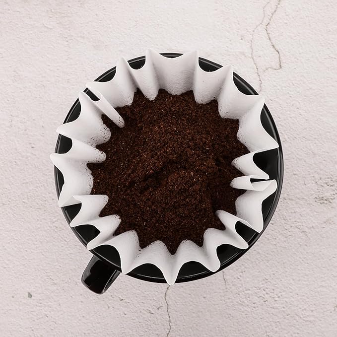 EUSOAR Drip Coffee Filter, 1-2 Cup Pack of 100 Mini Size Disposable White Unbleached Replacement Basket Coffee Filters Paper Sheets, for Home Commercial Dripper Pour Over and Drip Coffee Makers