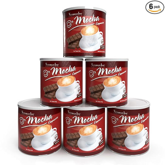 Victorian Inn Instant Cappuccino - Mocha Flavor - Rich & Velvety Coffee Mix - Perfect Hot, Cold, or Blended - Ideal as Coffee Creamer - 2 Pound (Pack of 6)