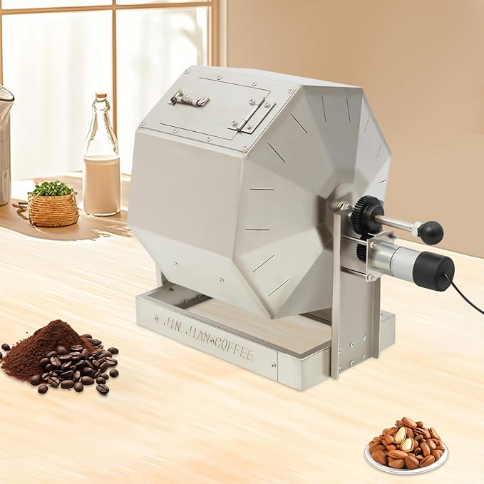 14.5L Coffee Bean Roaster, Stainless Steel Automatic Rotating Roaster, Coffee Bean Roaster with Speed Controller, for Commercial and Home Use