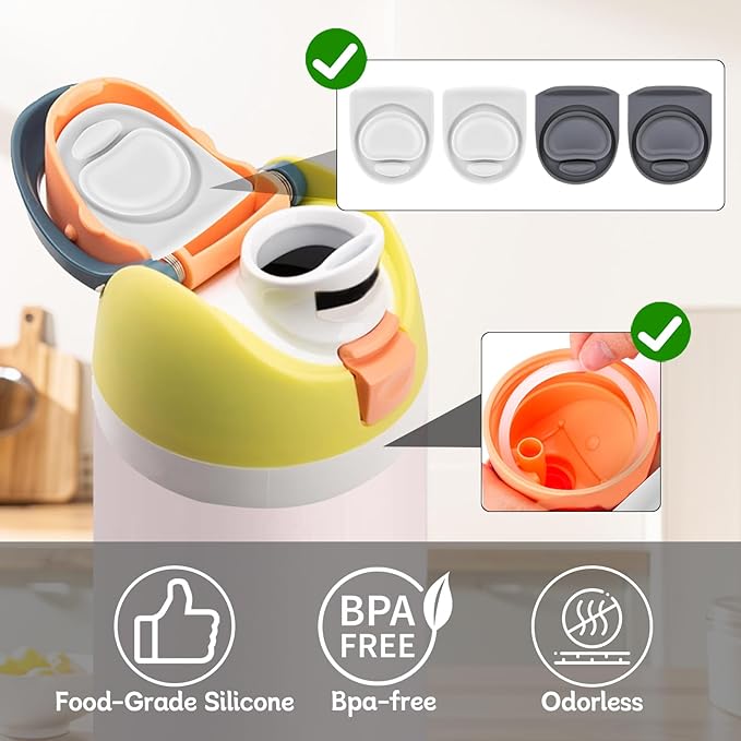 4 Sets Replacement Rubber Stopper and O Ring Gasket Compatible with Owala FreeSip 24oz 32oz,Water Bottle Lid Insert Cap Seal Parts for Owala 16/19/24/32/40oz Mouthpiece Accessories Z4K16
