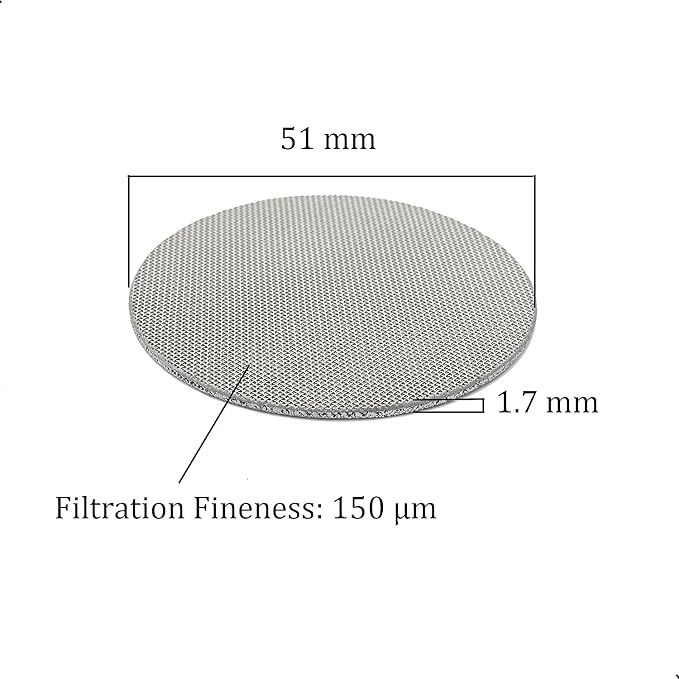 2 Pack 51mm Espresso Puck Screen, Reusable 1.7mm Thickness 150μm Coffee Filter Mesh Plate for Espresso Portafilter Filter Basket (51mm,150μm)