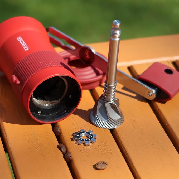 Cafflano Krinder : Portable Manual Coffee Maker, Handmill, Italian Metal-burr Coffee Grinder, High-Consistency, Easy Coarseness Adjusting, High Performance Coffee Grinder