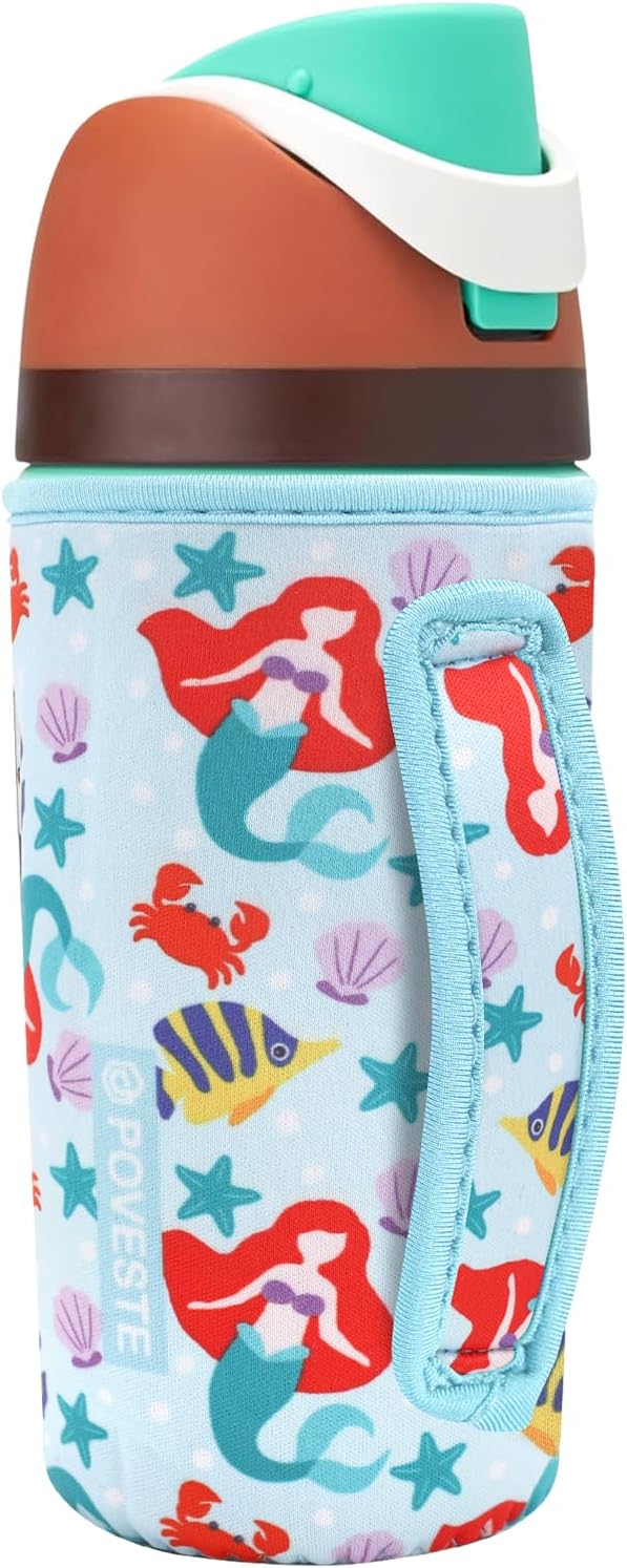 Water Bottle Sleeve with Handle for Owala Kids FreeSip 16 oz, Water Bottle Scratch Resistant Sleeve, Neoprene Cover Compatible with Owala 16 oz for Boys Girls to School Travel