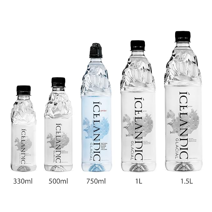 Icelandic Glacial Natural Spring Alkaline Water, 750 ml / 25.3 Fl Oz (Pack of 12)