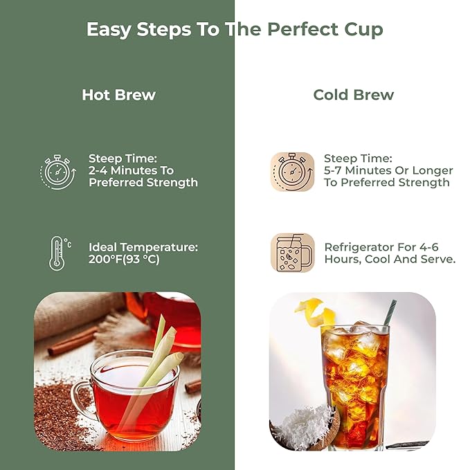 Blooms & Leopard Premium Herbal Tea Bags | The Laidback Elephant Blend | Rooibos, Apple, Lemongrass, Lemon Peel & Coconut Flakes | Caffeine-Free Herbal Infusion for Relaxation, Detox & Wellness | 20 Pyramid Tea Bags
