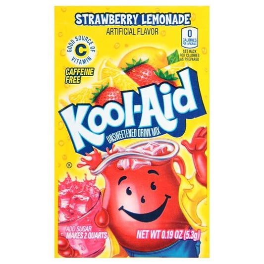 Kool-Aid Unsweetened Caffeine Free Strawberry Lemonade Zero Calories Powdered Drink Mix 192 Count Pitcher Packets