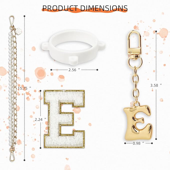 Letter Handle Strap Accessories with Cute Initial Charm Compatible with Owala Water Bottle 24oz 32oz 40oz Owala Kids