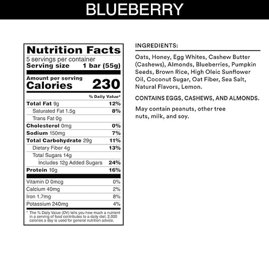 RXBAR Nut Butter and Oat Protein Bars, Protein Snacks, Blueberry Cashew Butter (6 Boxes, 30 Bars)