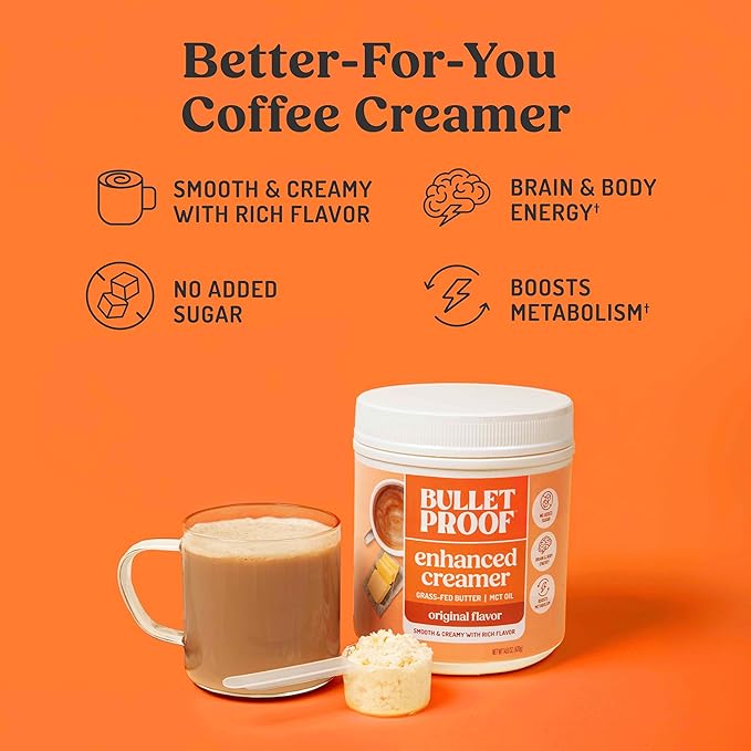 Bulletproof Original Creamer, 14.8 Ounces, Keto Coffee Creamer with MCT Oil and Grass-Fed Butter, Supports Brain Function (Pack of 2)