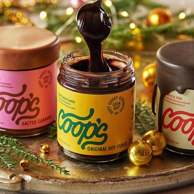 Coop's Original Hot Fudge, 10 Ounce (Pack of 3): All Natural, Gourmet, Handcrafted, Gluten Free, Non-GMO, Chocolate Ice Cream Toppings, Sundae, Desserts