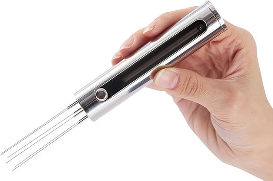 Retractable Espresso WDT Tool - Coffee Distribution Tool with 6x 0.5mm Needles Safety Retraction & Stainless Steel Design for Home Baristas