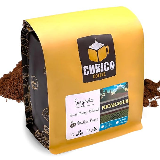 Nicaraguan Coffee, Ground Coffee, Premium Nicaragua Segovia Single Origin Fresh Roasted Ground Coffee | Cubico Coffee | 12 Ounce Bag