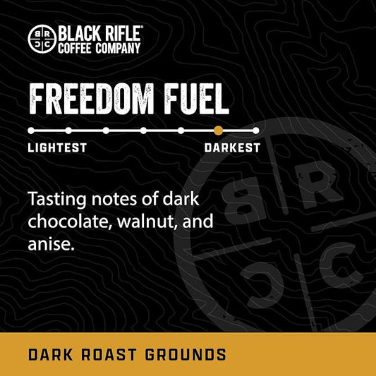 Black Rifle Coffee Company Freedom Fuel, 12oz Bag, Whole Bean Coffee Dark Roast - Roasted Blend Made from Arabica Beans - Colombian & Brazilian Beans - Veteran Founded & American Made