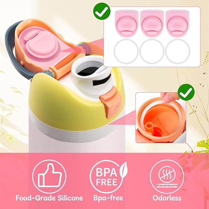 3 Sets Replacement Seal Stopper and O Ring Gasket Compatible with Owala FreeSip 24oz 32oz,Water Bottle Lid Insert Cap Rubber Seal Parts for Owala 16/19/24/32/40oz Mouth Piece Accessories Z3K3