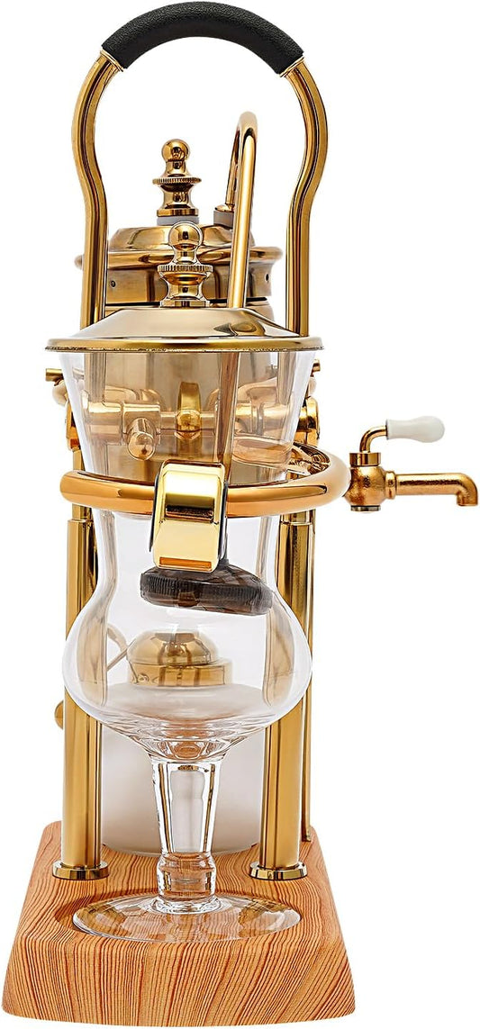Belgium Royal Family Balance Syphon Unique Gravity Vintage Coffee Maker,Multi-Functional Vintage Coffee Siphon,Vacuum Brewing System Elegant Double Ridged Fulcrum with Handle for Coffee Or Tea,400 Ml