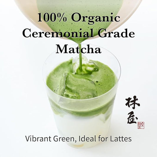 HAYASHIYA Organic Matcha Powder - Daichi - Ceremonial Grade, Authentic Japanese Matcha Green Tea Powder (30g / 1.06oz)