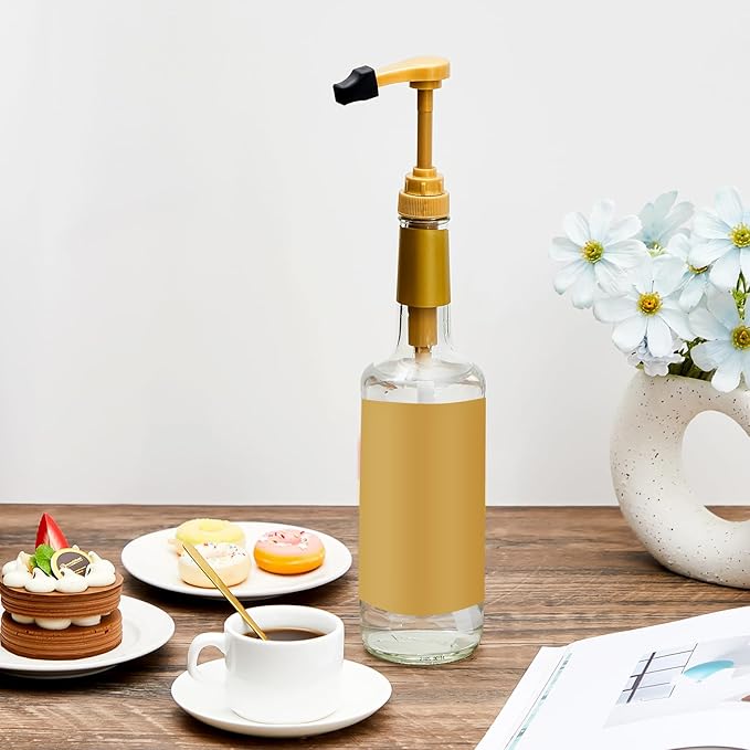Patelai 5 Pcs Syrup Pump, Flavor Syrup Pump Dispenser Replacement Fits 750ml-1l Bottles for Coffee, Flavorings