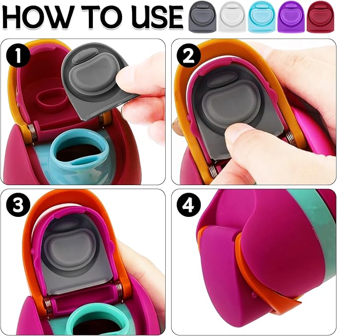 5 Pcs Replacement Seal Stopper Compatible with Owala FreeSip 16oz 32oz,Bottle Top Gasket Lid for Owala 16/19/24/32/40oz Seal Mouth Cap Silicone Stopper Parts Insert Accessories（5 colors 8）
