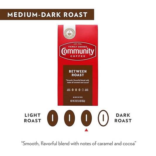 Community Coffee Between Roast Premium Ground Coffee Vacuum Packed- 16 Ounce Bag (Pack of 1)