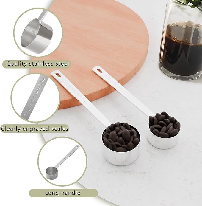 1PCS 1 Tablespoon Coffee Scoop, Long Handle Measuring Spoon, One tbsp (15ml) Stainless Steel Scooper