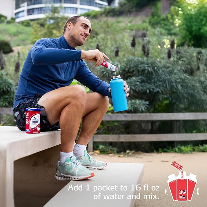Electrolit Electrolytes Powder Packets, Fruit Punch 8 Pack, Powdered Hydration Packets for Dehydration & Rehydration, Post Workout Flavored Hydrating Drink Mix, Gluten Free Daily Water Enhancer Sticks