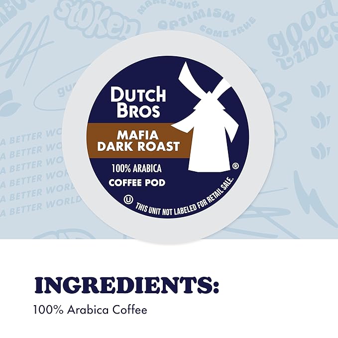 Dutch Bros® Mafia Dark Roast, 32 Count, Dark Roast, Single Serve Coffee Pods for Keurig K-Cup Brewers