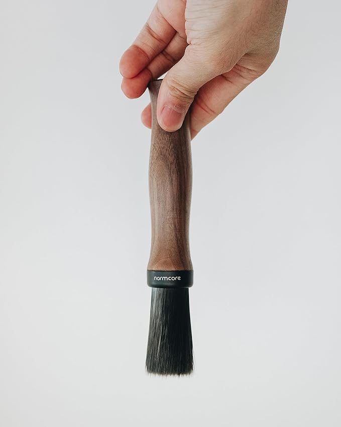 Normcore Barista Brush - Coffee Cleaning Brush - Genuine American Walnut Wood Handle Espresso Brush Cleaner - Coffee Bar Brush Espresso Grinder Brush - Coffee Cleaning Tool