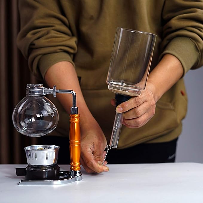 XAGMODSHN Japanese Siphon Coffee Maker Tea Siphon Pot Vacuum Coffeemaker Glass Type Machine Filter Glass Pot