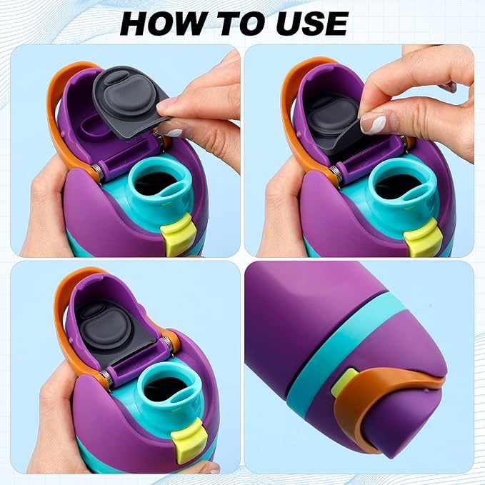 9pcs Water Bottle Replacement Parts Compatible with Owala FreeSip, Water Bottle Seal O Ring & Replacement Stopper for Owala 16/19/24/25/32/40oz Gasket Plug Lid Accessories BPA-Free