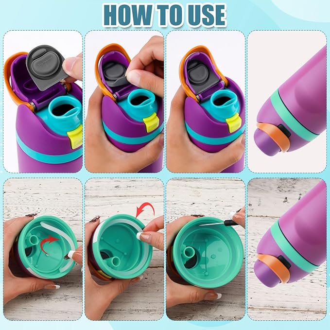 2pcs Bottle Seal Ring & 2pcs Replacement Stopper for Owala FreeSip 24oz 32oz, BPA-Free Water Bottle Top Lid Replacement Silicone O Ring Parts for Owala 16/19/24/32/40oz Gasket Plug Accessories