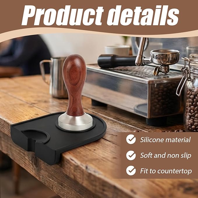 Espresso Tamping Mat, Food Grade Silicone Coffee Tamper Mat 5.5 x 4.9 Inch, Heat Resistant Waterproof Tamping Station For Espresso Machine Accessories, Barista Tools And Countertop Protection